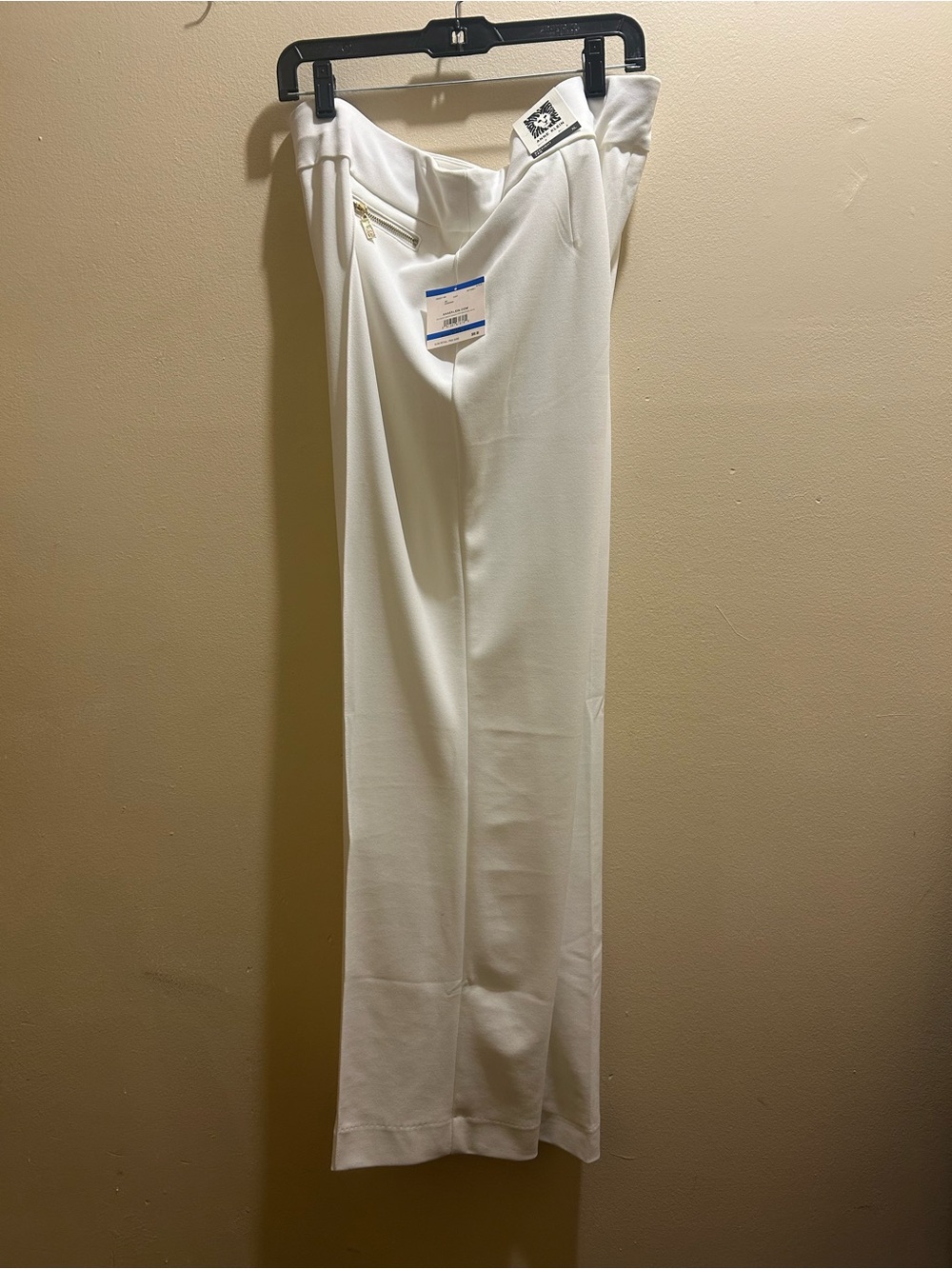Women White Dress Pants - Slim Straight